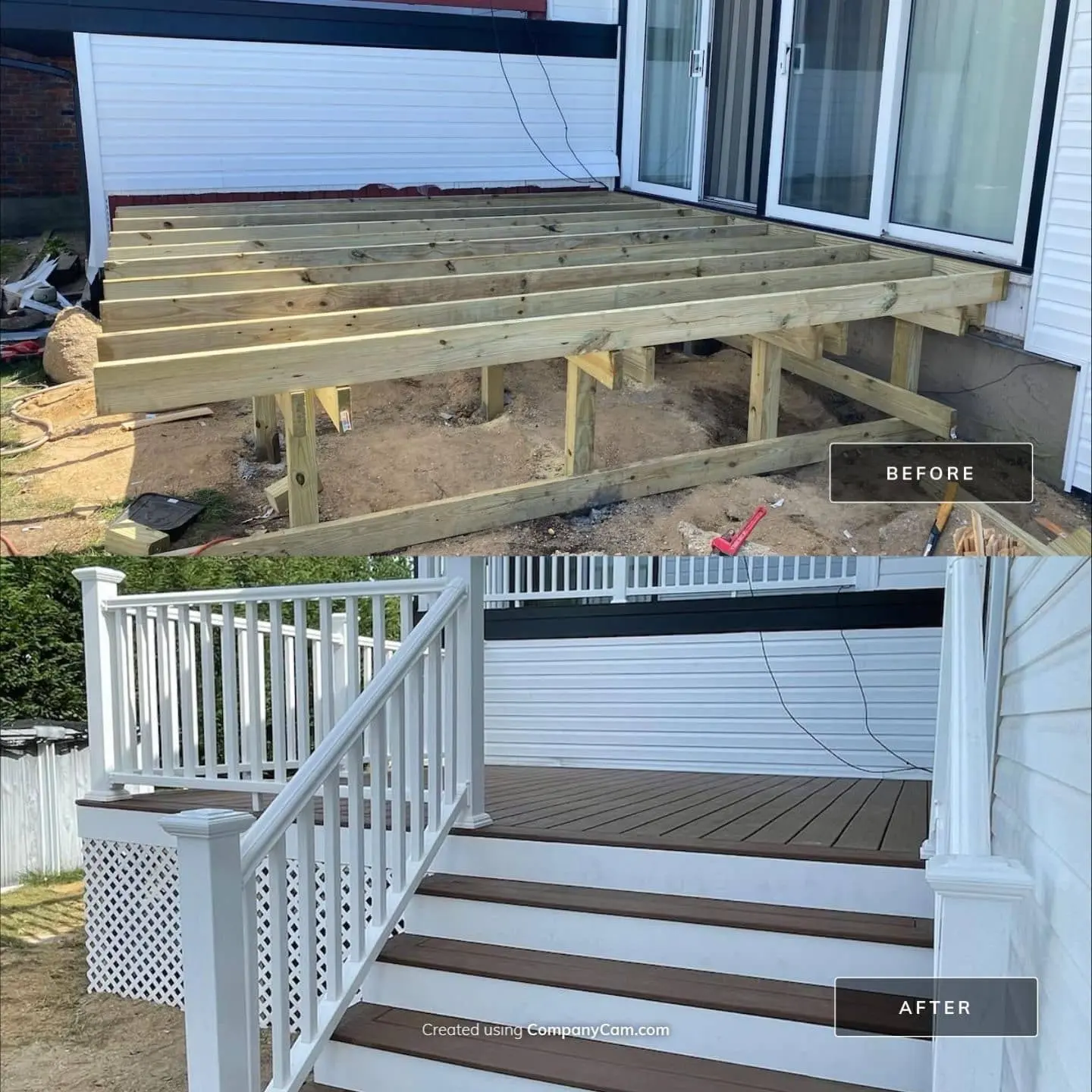 Before and After View of Deck