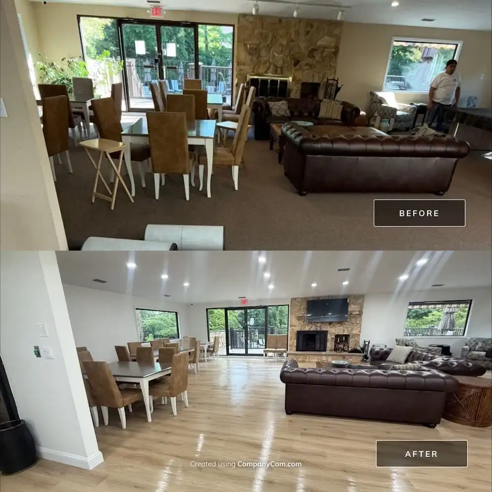 before and after flooring installation