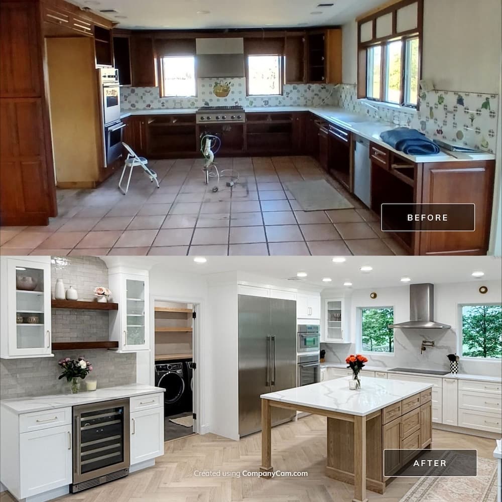 Before and after kitchen remodel