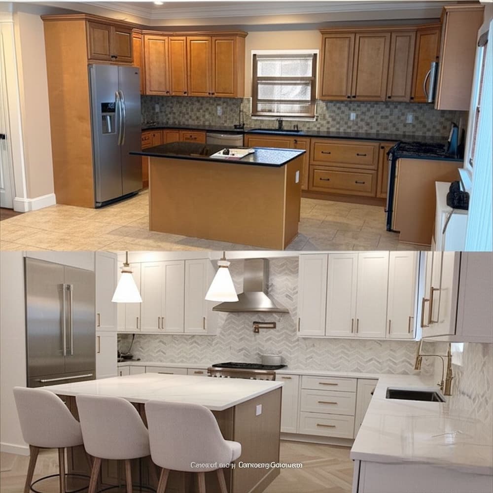 before and after kitchen redesign